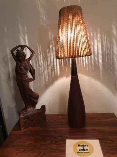 Teak table lamp
